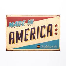 Made in America. The land of the free. Funny Tin Sign Bar Pub Man Cave