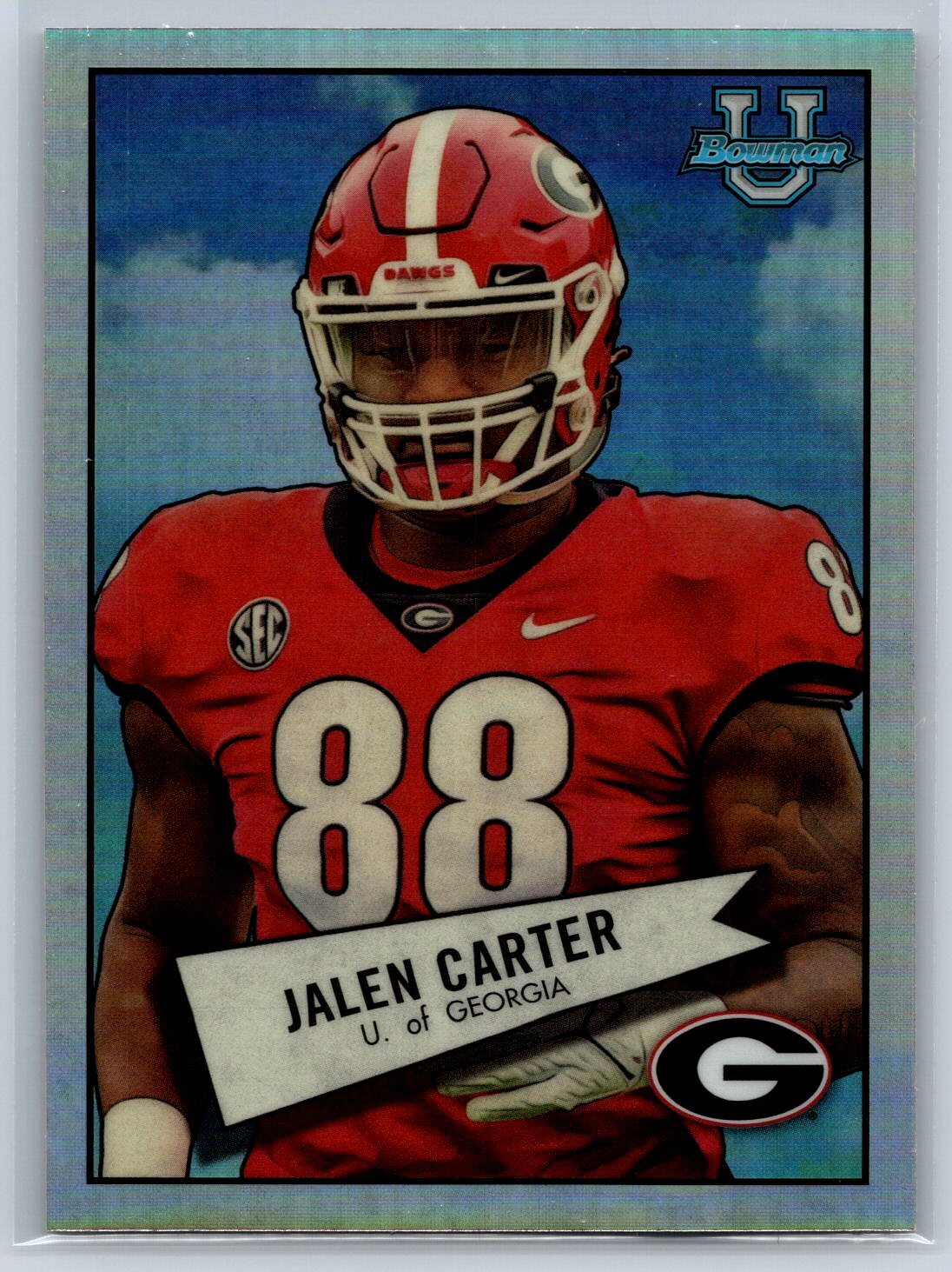 2022 Bowman Chrome U 1952 Variation Refractor Jalen Carter #52BF-22