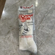 Vintage Seneca Crew Socks Size 12 Union Made New, Sealed Wool Blend