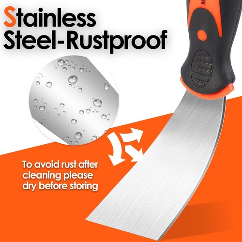 Putty Knife10 Piece Stainless Steel Paint Scraper Tool Set14" Mud Pan For Repair - Picture 4 of 6