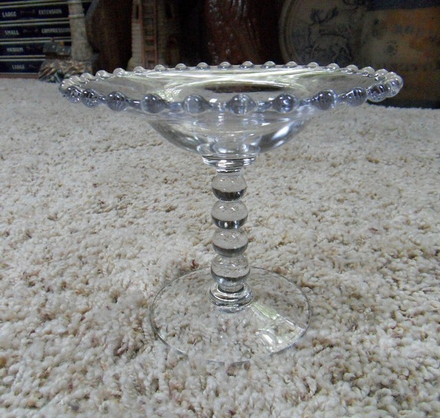 Imperial Glass Candlewick 4Bead Footed Compote Comport eBay