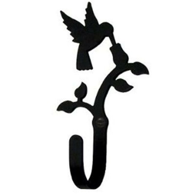 Village Wrought Iron WH-18-XS Hummingbird Wall Hook Extra Small - Black