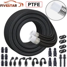 6AN 3/8" PTFE LS Swap EFI Fuel Line Fitting Kit,E85 Nylon Braided Fuel Hose 20FT