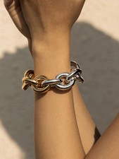 Bracciale Braccialetto uomo catena bicolore colore oro e argento