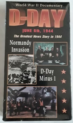 D-Day June 6th 1944 - Normandy Invasion & D-Day Minus 1 (VHS,1995) black & white