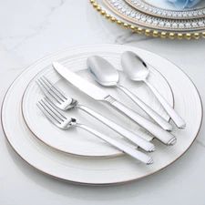 20 Pcs FORGED Silverware Set for 4 Stainless Steel Kitchen Flatware Cutlery