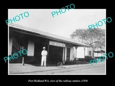 OLD LARGE HISTORIC PHOTO OF PORT HEDLAND WA THE RAILWAY STATION c1930