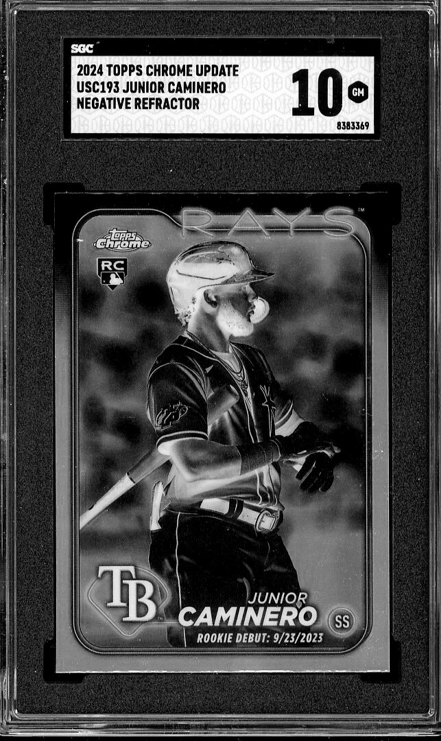 Junior Caminero 2024 Topps Chrome Update Negative Refractor RC #USC193 SGC 10