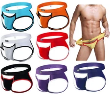 Mens Hot Panties Jockstrap Underwear Hip Empty Briefs Thong G-string Underpants