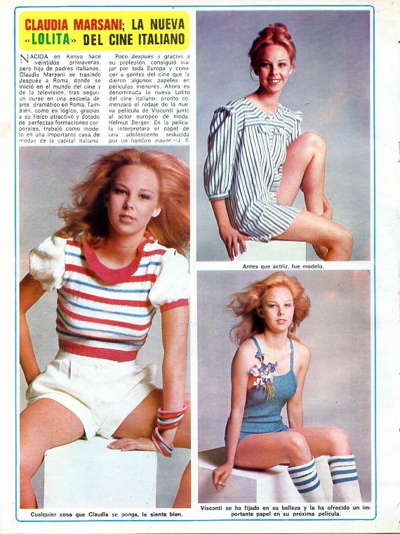 CLAUDIA MARSANI =&gt; RITAGLIO Spagnolo 1 pagina 1974 // SPANISH 