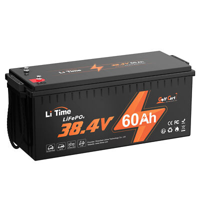 LiTime 38,4V 36V 60Ah LiFePO4 Golf Cart Lithium Batterie 120A BMS Deep Cycle