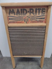 Vtg Maid-Rite No 2072 Standard Family Size Wash Board Columbus Washboard Co Ohio
