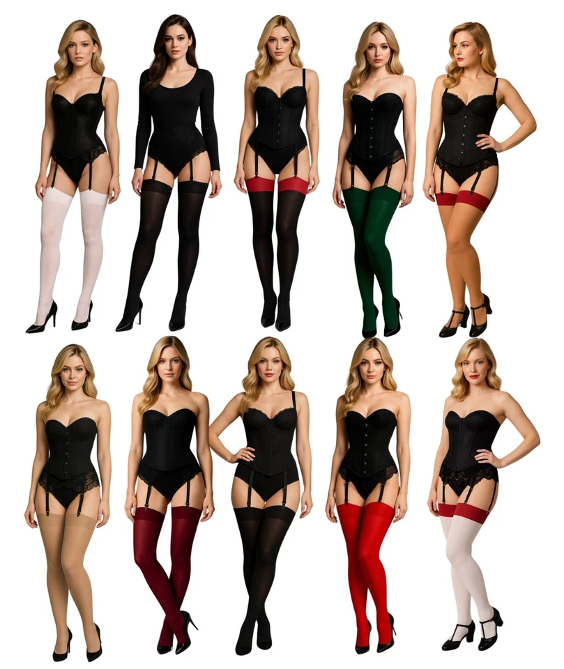Stockings 40 Denier or 60 Den Plain Top Fashionable Colors Size S - 4XL New - Image 2 of 4