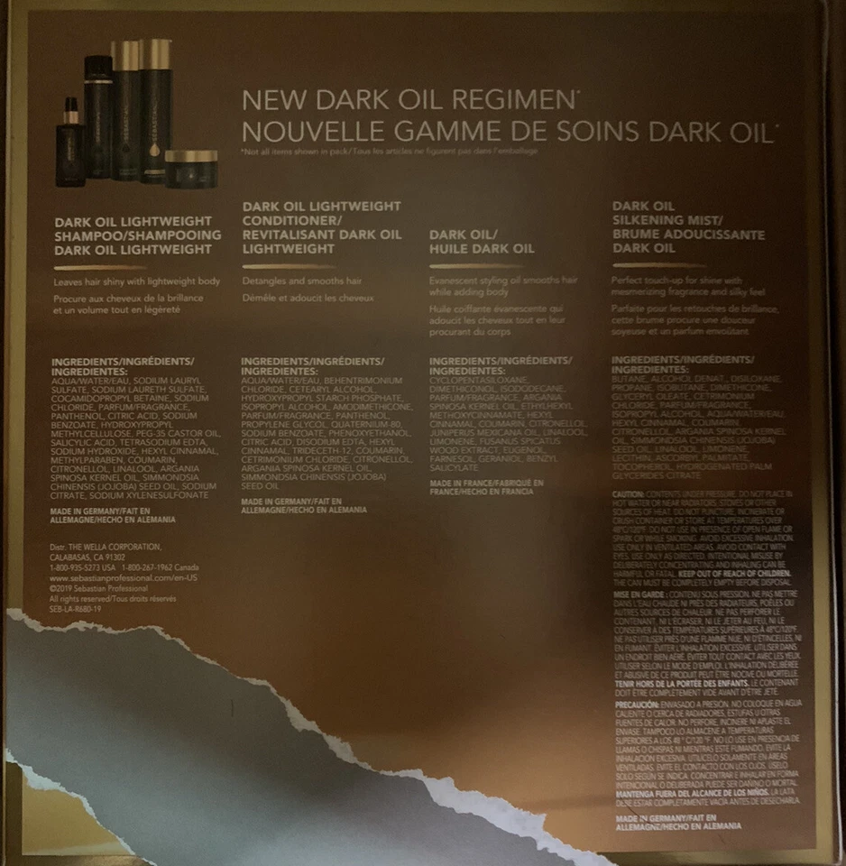 Sebastian Nuevo Set de Régimen de Aceite Oscuro Foto 2 de 2