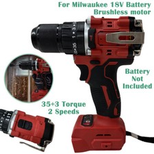 13MM Brushless Cordless Impact Hammer Drill Screwdriver For Milwaukee 18VBattery