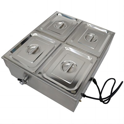 4*1/2 Pans Electric Squarish 4-Well Buffet Food Warmer w/Thermostat 110V 1500W