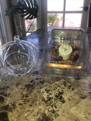 Luminara Fall Harvest Pumpkin Glass Pumpkin Flameless Candle Remote Decor