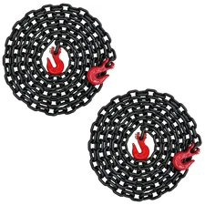 2PK 1/2'' X 20' Binder Chain Grade 80 Transport Tow Chain Grab Hooks 12,000 LBS