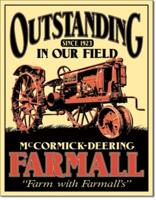 McCormick Deering Farmall USA Vintage Oldtimer Traktor Metall Schild