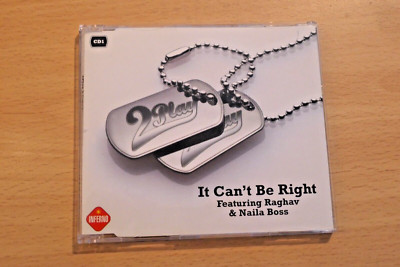 2Play Ft. Raghav & Naila Boss    It Can't Be Right CD1 CDS (2004) VGC.
