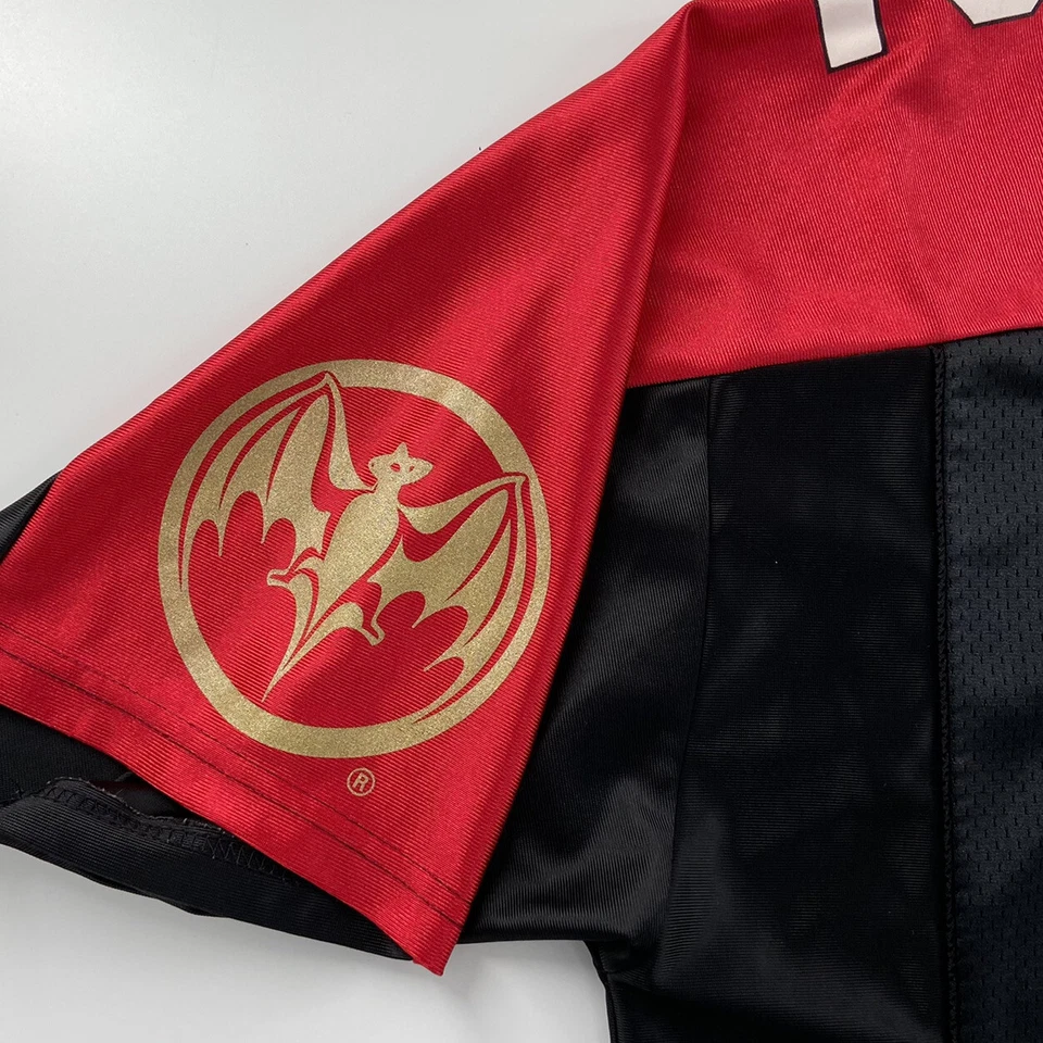 Camiseta Bacardí Adulto Grande Negra Roja #62 Publicidad Promo Fútbol Logotipos Hombres L Foto 4 de 4