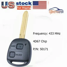 Remote Car Key Fob for Toyota Prado Avensis Tarago 120 RAV4 50171 433MHz 4D67 2B