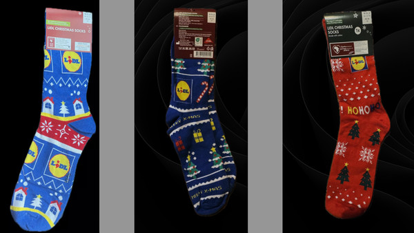 CALCETINES NAVIDAD LIDL, TALLAS ADULTO ROJO AZUL, HOHO, BASTONES DE CARAMELO, ÁRBOLES, SANTA