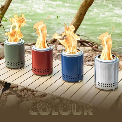 304 Stainless Steel Smokeless Fire Pit Wood Pellets Tabletop Burning for Camping