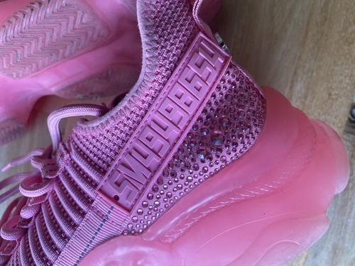Steve Madden Pink Sparkly Trainers Womens Size UK 6 SMNY90 - Picture 6 of 11