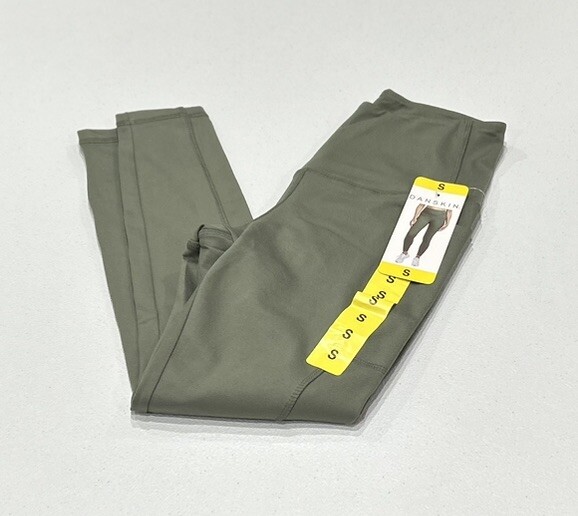 Danskin Women's High Rise Tight with Pockets, Agave Green Size S