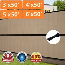 3' 4' 5' 6'x50' Fence Windscreen Privacy Screen Shade Cover Mesh Garden Outdoor