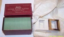 Leitz Cover Glass Plates with Ground Edges 2 x 2 Inches in Box with Frames