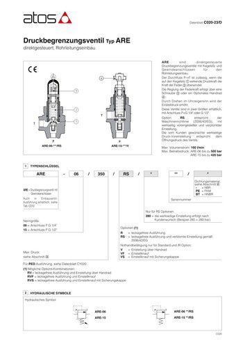 ARE-15/150/VS/PE Atos Druckbegrenzungsventil pressure relief valve - Picture 3 of 5