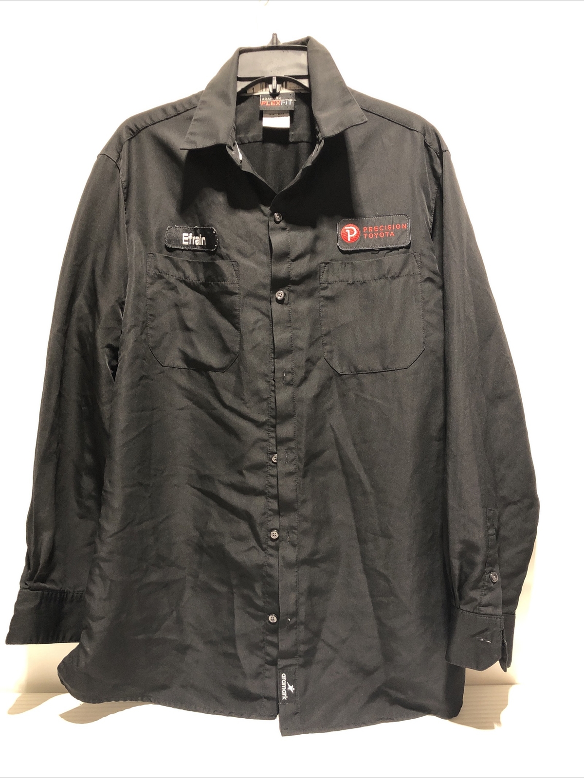 Toyota Work Shirt ARAMARK FLEX FIT Mens Black Button … Gem