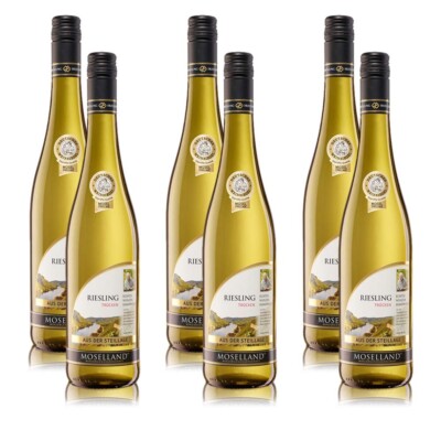 Moselland Riesling Hochgewächs Steillage QbA, trocken, Weinpaket (6x0,75l)