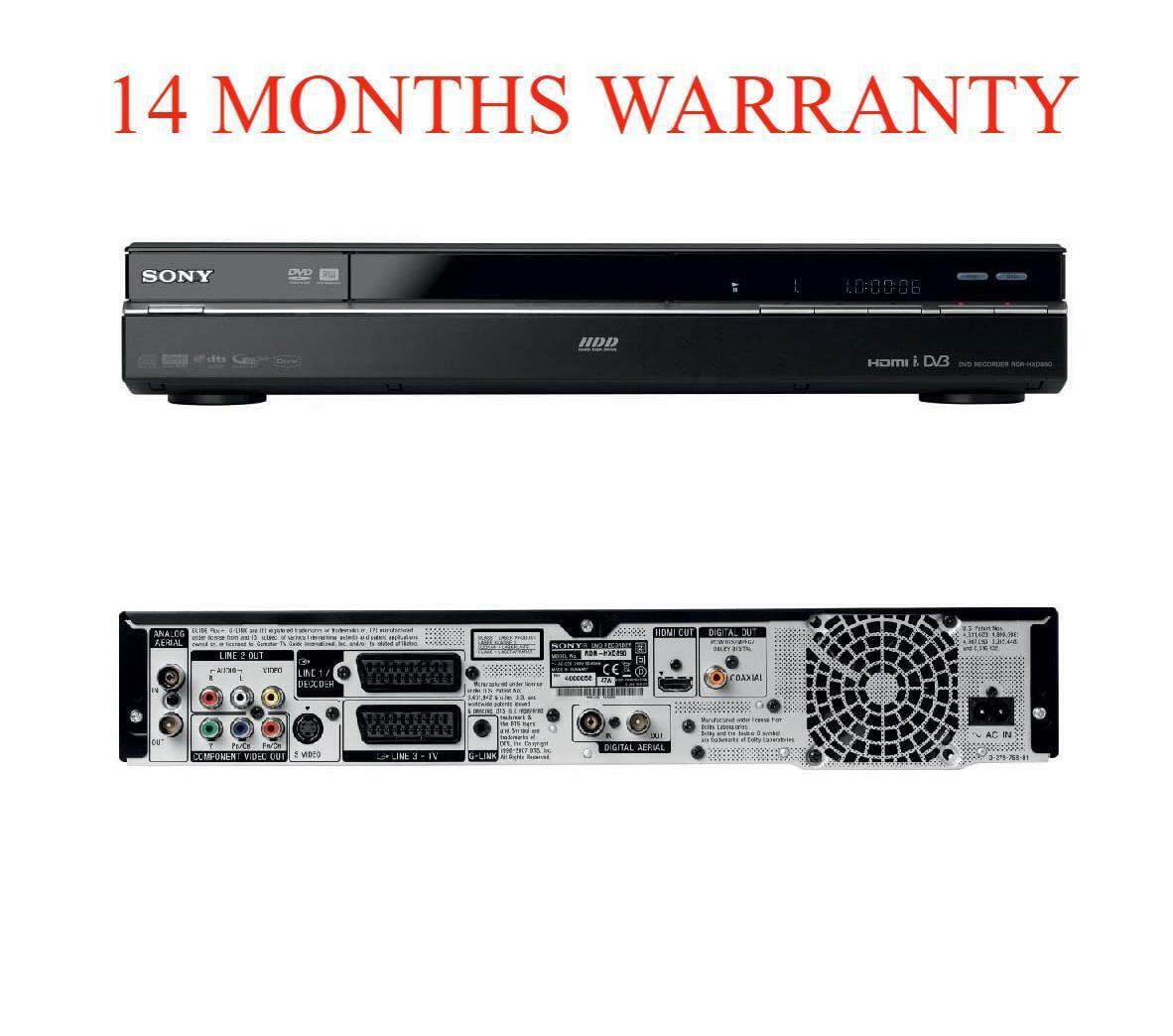 Sony RDR-HXD890 DVD Recorder 160GB Hard Drive Freeview HDMI for
