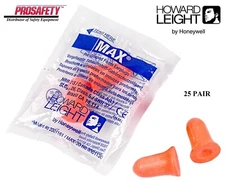 25- MAXIMUM Disposable Foam Sleep Aid Shooting Ear Plugs Noise Reduction NRR 33