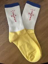      CACTUS JACK Travis Scott Socks   Yellow White   Size Large   New SB Dunk