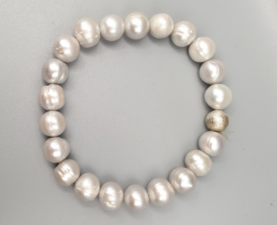 Elegant Bracelet with Real Pearls and Real Silver Pearl