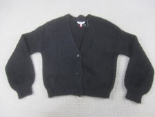 No Boundaries Sweater Girls Large Black Cardigan Long Sleeve Fuzzy Casual