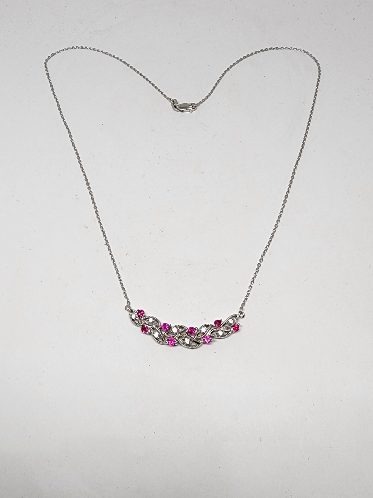 Sterling Silver Lab Created Ruby & White Sapphire… - image 2