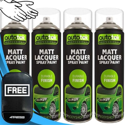4 x 500ml AUTOTEK Profi MATT Klarlack Sprühlack Aerosoldose + G + Matte 