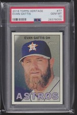 2016 TOPPS HERITAGE #77 EVAN GATTIS ASTROS REGISTRY GRADED PSA 10 GEM MINT POP 1