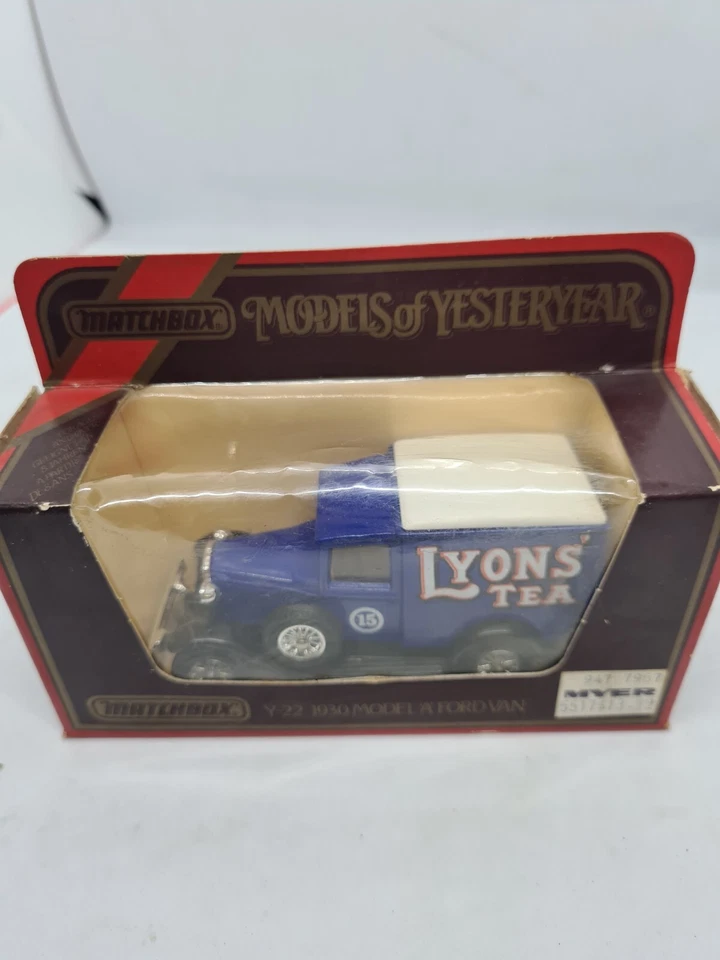 Matchbox Models of Yesteryear Y-22: 1930 Ford Model A Van Blue Lyons Tea New NIB - Image 3 of 4