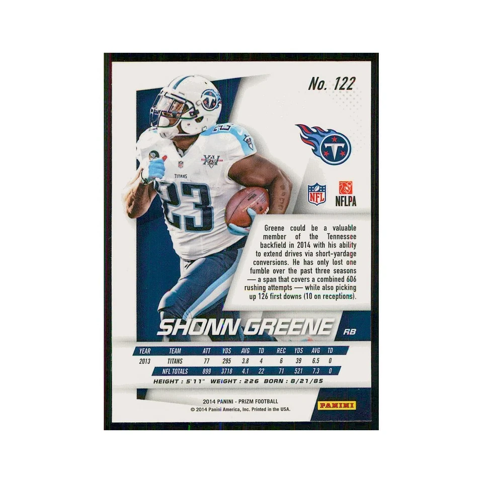 2014 Panini Prizm Shonn Greene Titans #122 - Image 2 of 3