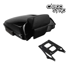 Razor Trunk with Slim Backrest Mount Rack Fit For Harley Touring Glide 14-25