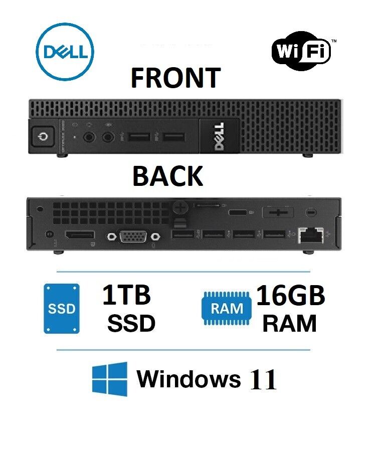 CHEAP Windows 11 DELL Desktop PC Tiny Mini Micro Core i7 8Gb 16GB 1TB SSD  WiFi