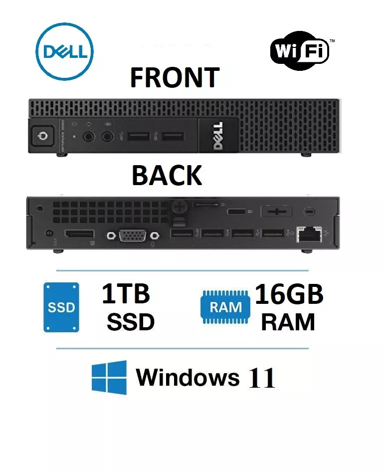 CHEAP Windows 11 DELL Desktop PC Tiny Mini Micro Core i7 8Gb 16GB 1TB SSD  WiFi