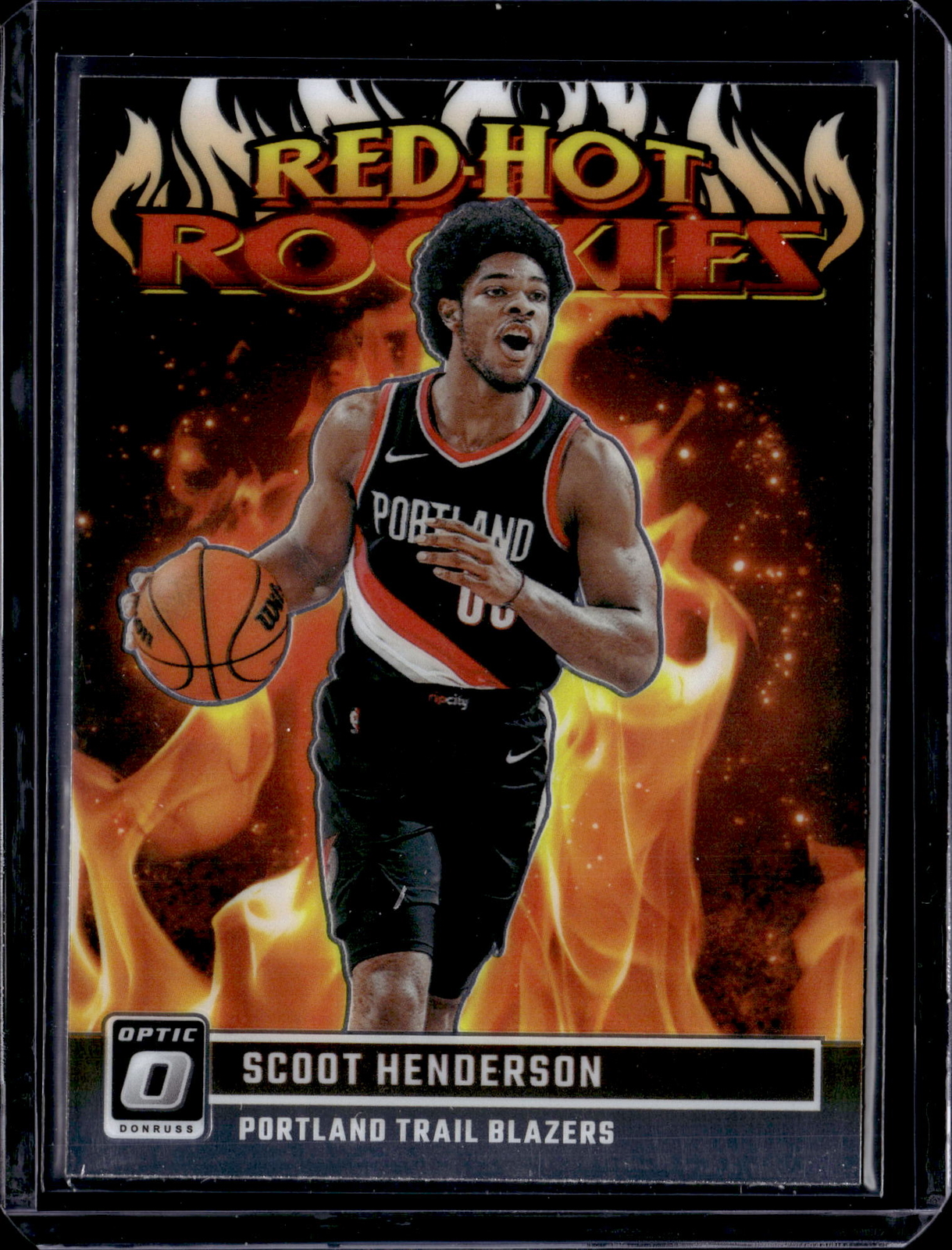 Scoot Henderson 2023-24 Donruss Optic #9 Red Hot Rookies Portland Trail Blazers