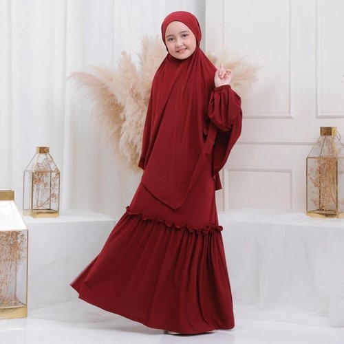 Kids or Children or Girls Abaya or Burqa with Khima All Color Crape Firdous - Picture 14 of 15